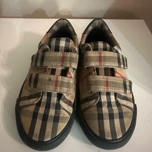 Burberry Checkered Kids Sneakers with Velcro